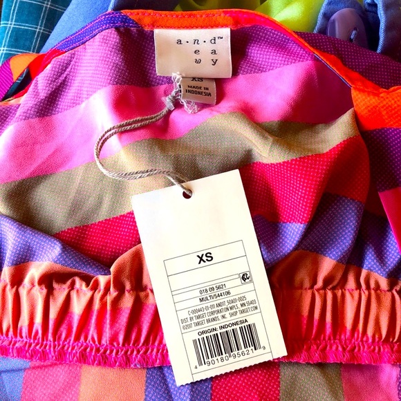 Striped summer dress with asymmetrical hemline - Picture 5 of 6